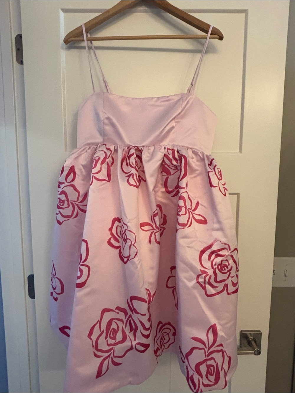 Maeve Anthropologie Pink Floral-Print Spaghetti-Strap Babydoll Dress - Picture 3 of 5